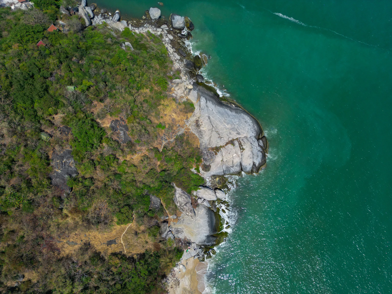 Aerial view of the beach and coastline at Hua Hin